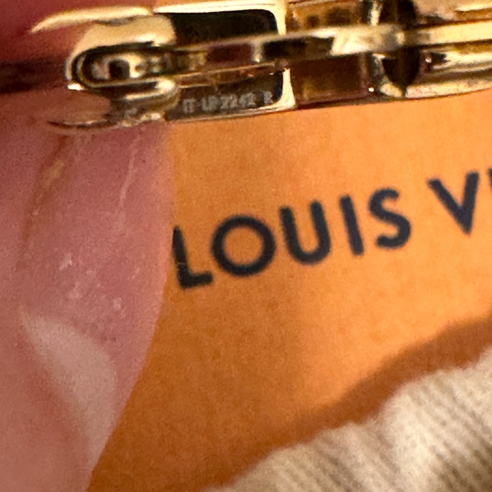 Louis Vuitton Gold LV Circle Logo Hoop Earrings - Picture 7 of 9
